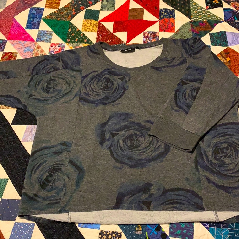 Blue Rose Sweater Top